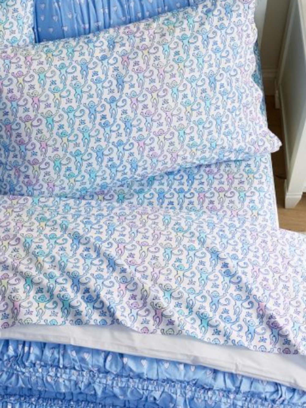 Pottery Barn Teen Roller Rabbit Disco Monkey Sheet Set